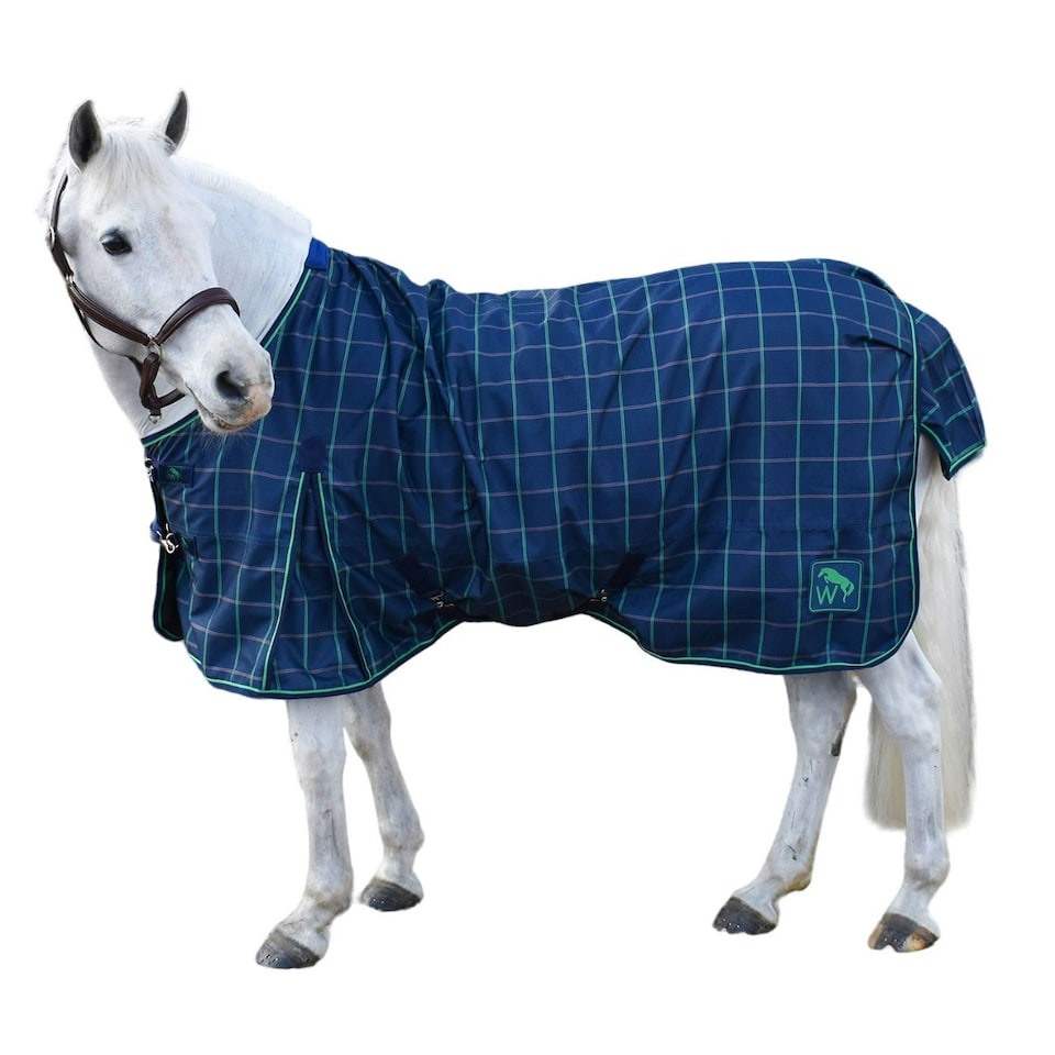 Whitaker Jacob Standard-Neck Lightweight Horse Turnout Rug - Navy/Green - 6´ 9"