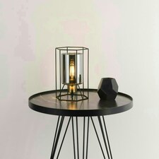 Sabrina Black and Smoked Glass Table Lamp Black