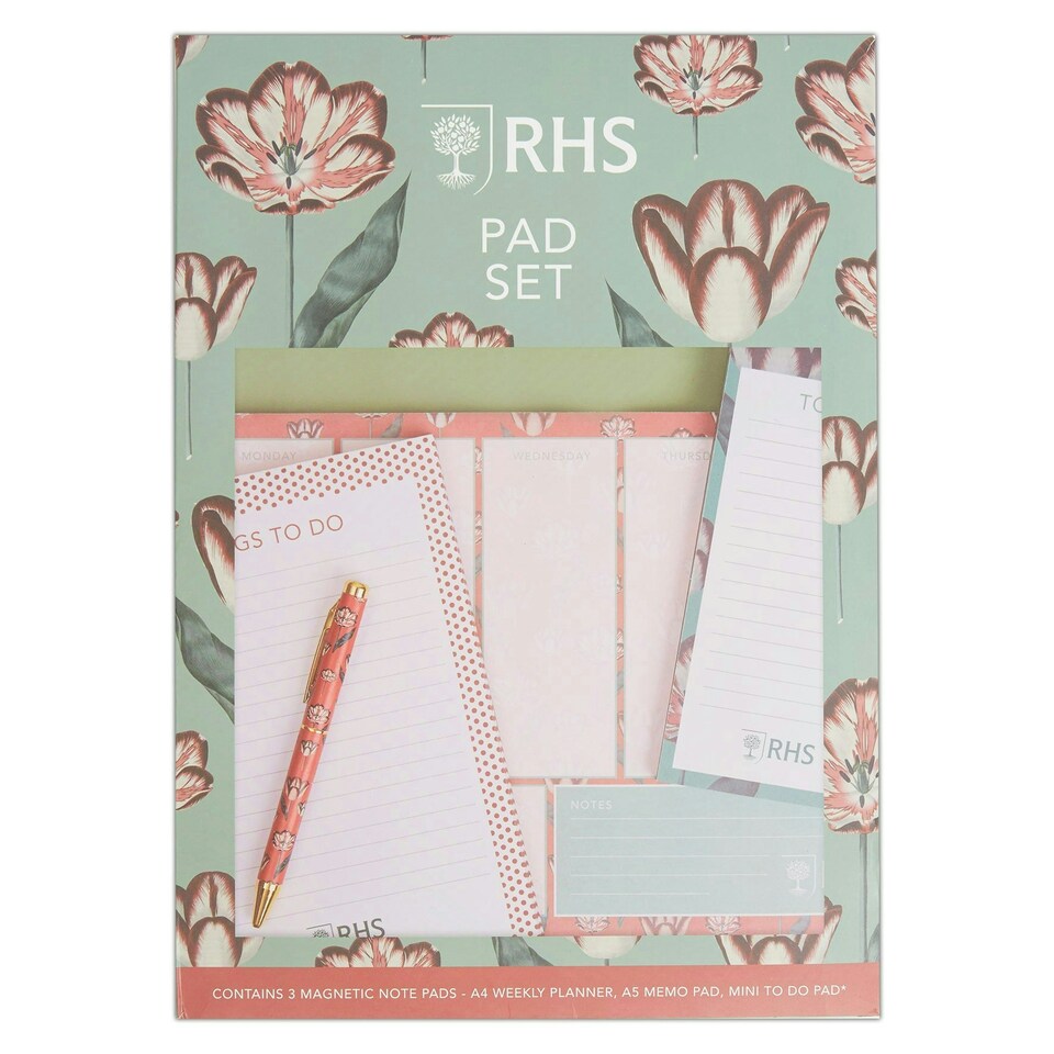 image 1 of RHS Set of Pads 60 Sheets, 75gsm, Tulips, Multicoloured, Pack of 3