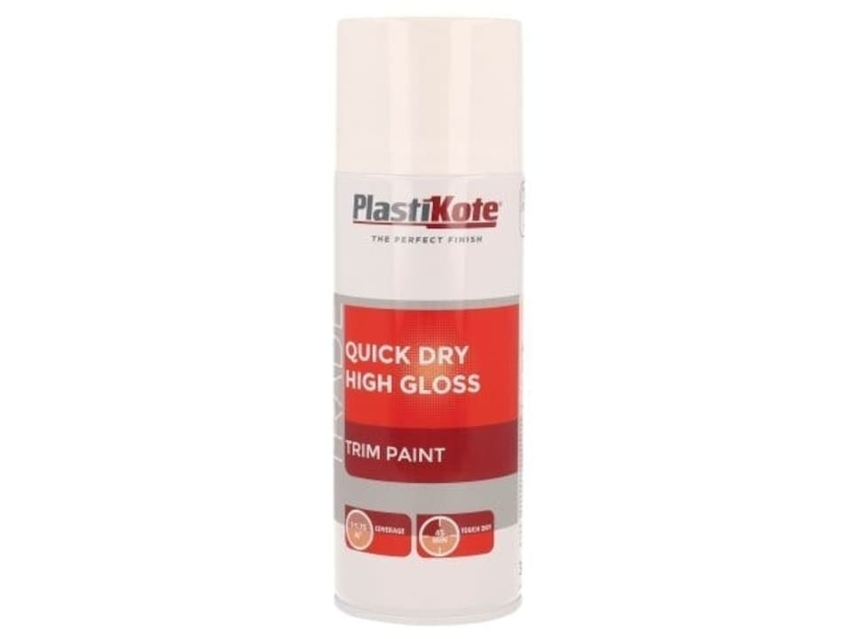 Trade Quick Dry Trim Spray Paint High Gloss White 400ml - PKT71007