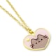 image 1 of Pusheen the Cat Pink and Gold Heart Necklace