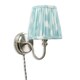 image 4 of ValueLights Neely Plug Chrome Wall Light Blue Pleat Shade | Blue
