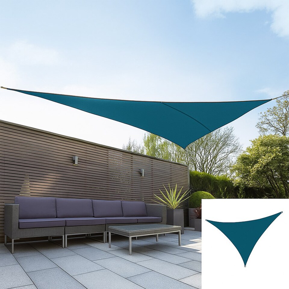 image 1 of 5m Triangle Waterproof Dark Teal Sun Shade Sail