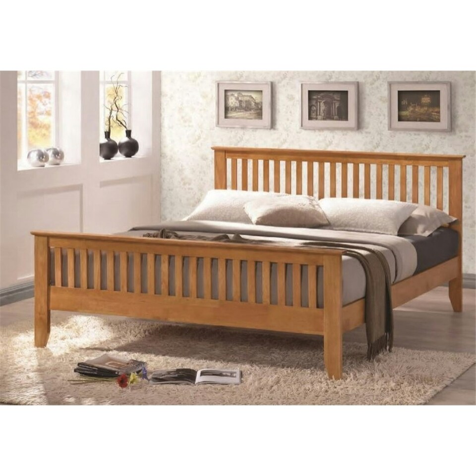 Curved Tubular Black Nickel Metal Bed Frame - Double 4ft6"