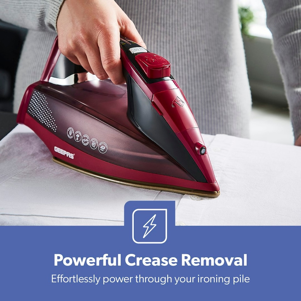 image 1 of GEEPAS Steam Iron with LED Display, 2400W