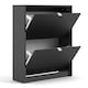 image 4 of Shoes Shoe Cabinet 2 Flip Down Doors and 2 layers in Matt Black