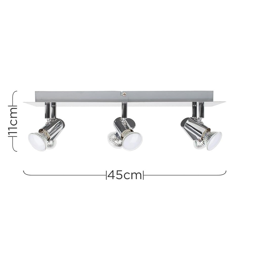 image 1 of ValueLights Consul Chrome 6 Way Adjustable Ceiling Spotlight | Chrome
