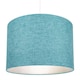 image 7 of Contemporary and Sleek 10 Inch Teal Linen Fabric Drum Lamp Shade 60w Maximum | Blue | Teal | 1