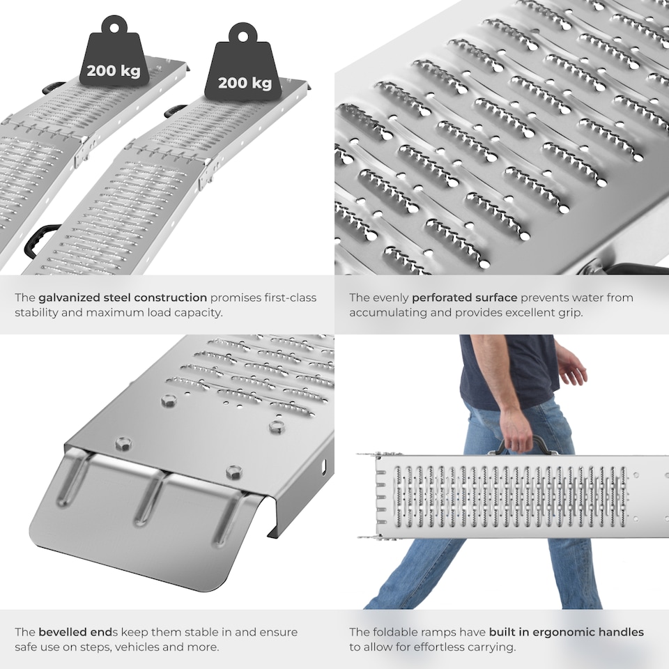 image 1 of Bjorn Folding Ramps 2-Piece Set, 400 kg Capacity | Silver | silver | 1