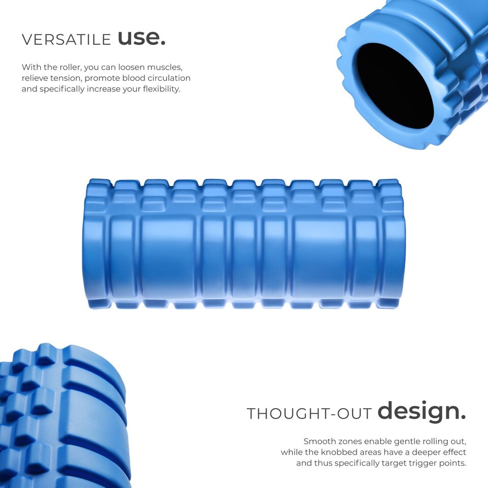 image 1 of Foam Roller with Textured Surface for Therapy Treatment, 335 x 145 mm | Blue | blue | 33,50 x 14,50 x 14,50 cm | 1