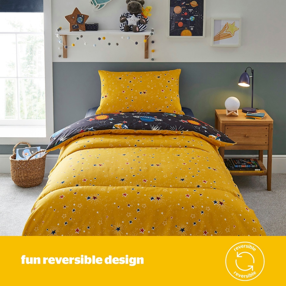 image 1 of Silentnight Healthy Growth Coverless Duvet with pillowcase, 9 Tog, Space Print, Single