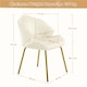image 4 of Yaheetech Vanity Chair with Shell-shaped Backrest and Golden Metal Legs for Living Room-Beige