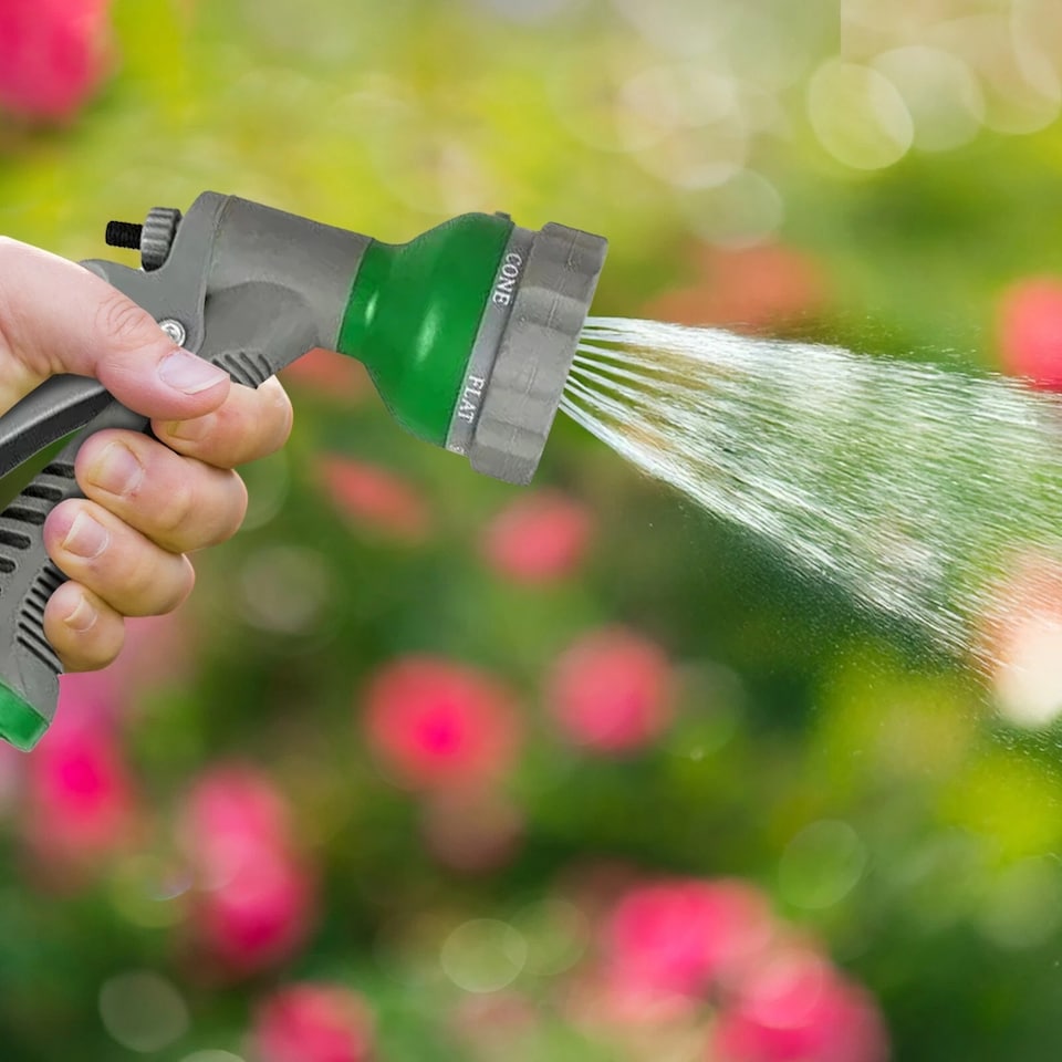 image 1 of 4pc Multi Function 6 Dial Spray Gun Set Garden Hose Water Connectors