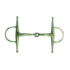 Korsteel Stainless Steel Jointed Full Cheek Snaffle Bit - Silver - 5in