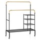 image 9 of COSTWAY Rolling Clothes Drying Rack Adjustable Double Rods Garment Rack Golden