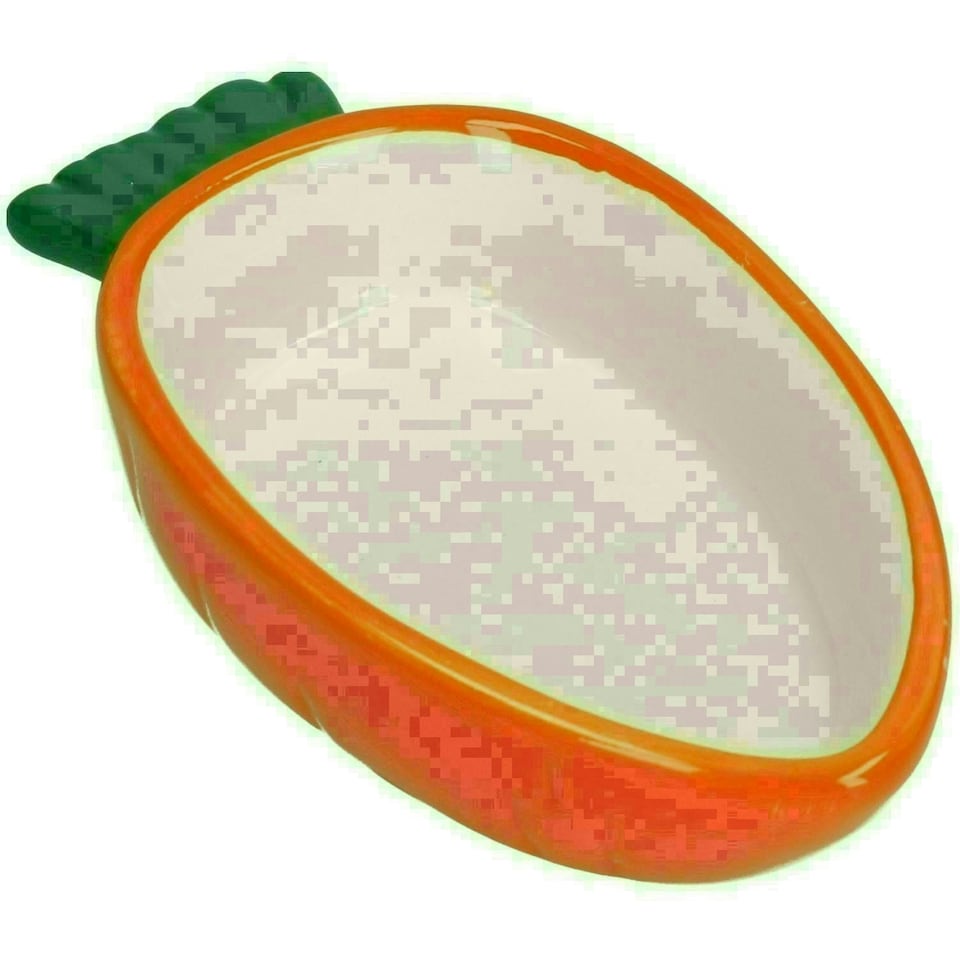 image 1 of 4pk Small Animals Pet Carrot Shaped Bowls For Nibbles Food 5.3" Orange