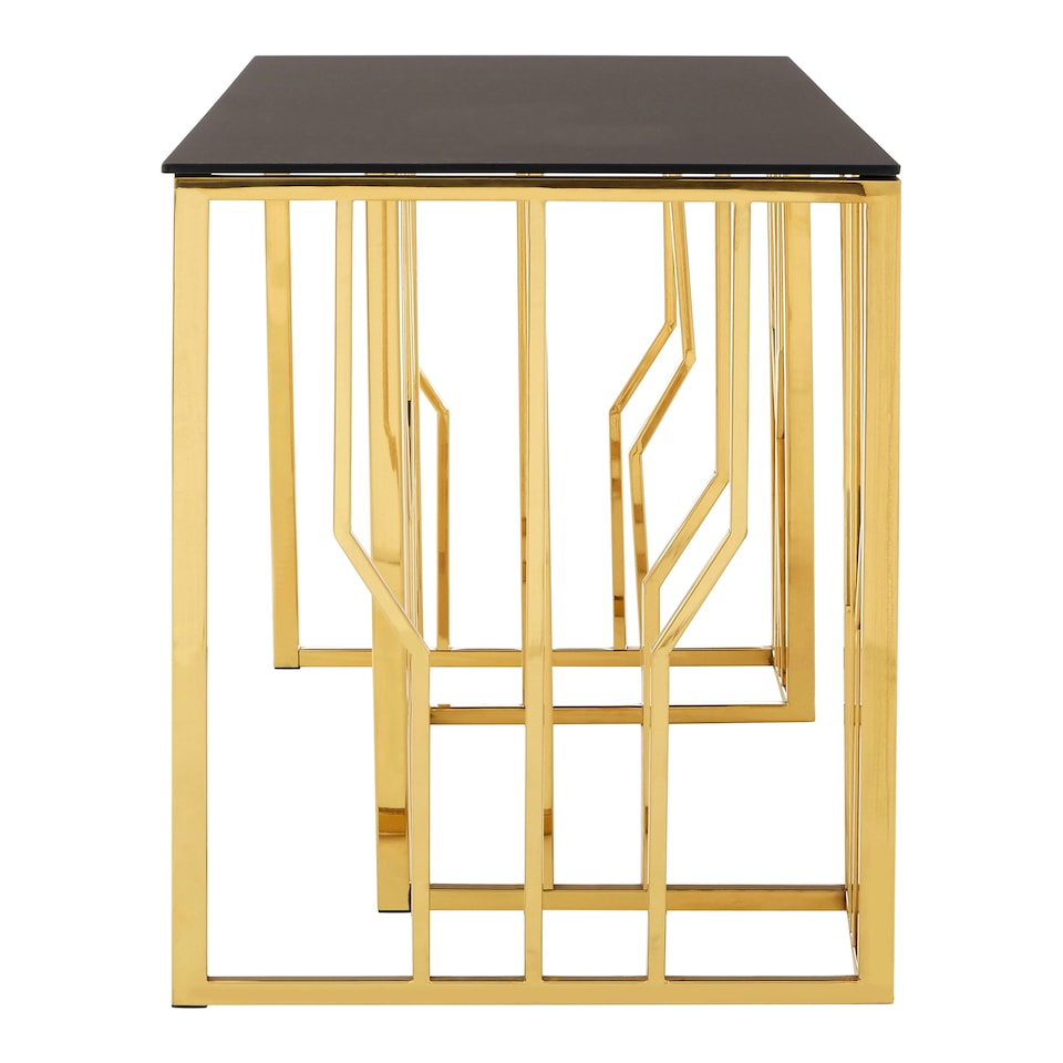 image 1 of Interiors by Premier Contemporary Hexagonal Console Table, Versatile And Robust Hallway Table, Sturdy Modern Console Table Gold