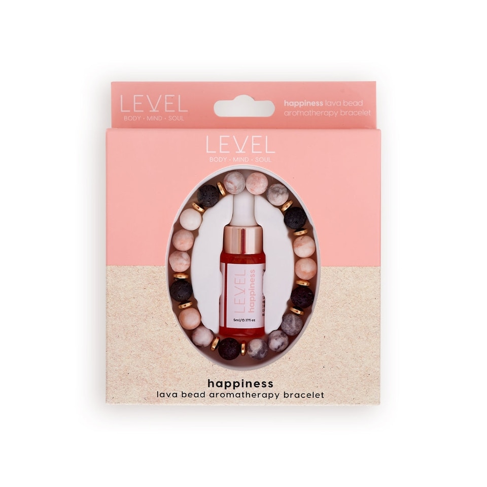 image 1 of LEVEL Wellbeing Lava Bead Aromatherapy Bracelet with SMUG Happiness Oil