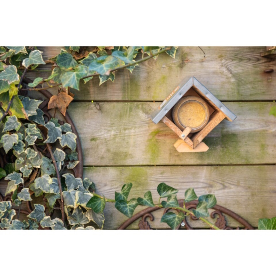 image 1 of Fallen Fruits Standing Wooden Peanut Butter Jar Feeder