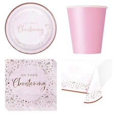 Pink On Your Christening 8 Person Value Party Pack