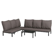 Outsunny 3-PCS PE Rattan Lounge Set, Recliner Sofa Bed Set, Grey