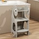 image 3 of Kidoz Toddler Learning Tower - Kitchen Helper with Safety Rail - Dinosaur Grey