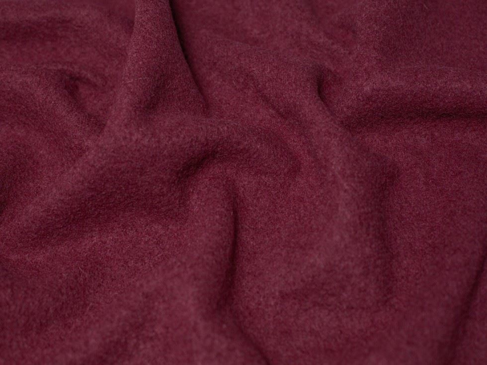 Minerva Core Range Wine 100% Pure Boiled Wool Coating Fabric for Dressmaking, 140cm / 55" Wide - per metre