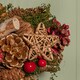 image 6 of 35cm Red Hanging Star Christmas Wreath with Red Berries and Pinecones