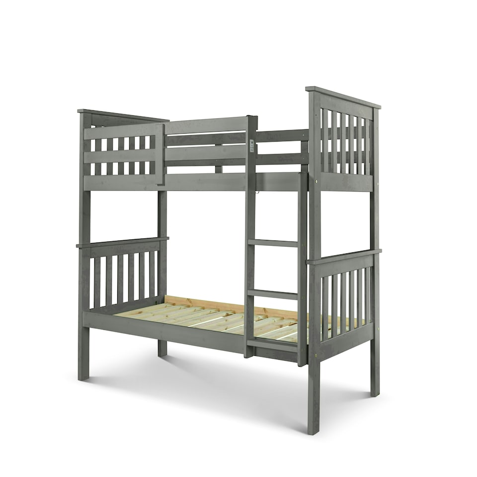 image 1 of Carra Grey Bunk Bed And Noah Memory Foam Mattresses
