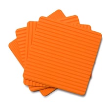 Zeal Set of 4 Silicone Coasters Neon Orange