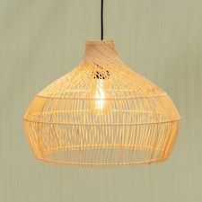 ValueLights Anais Easy Fit Rattan Lampshade Natural Twisted Wicker Effect Ceiling Shade - Bulb Included
