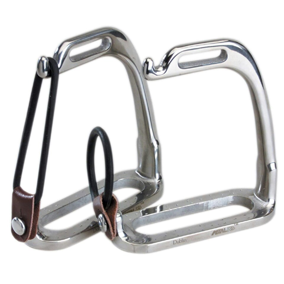 Korsteel Stainless Steel Peacock Stirrup Irons - Silver - 3.5in