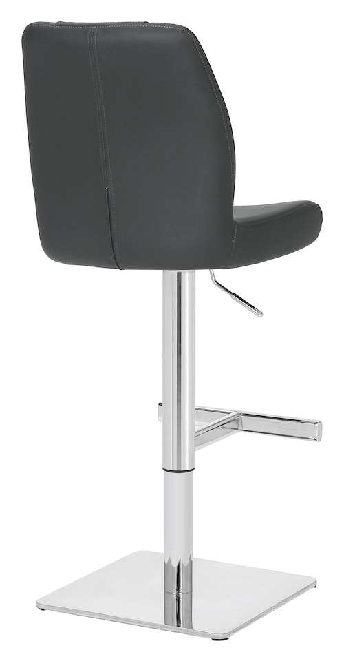 image 1 of Ravenna Deluxe Breakfast Bar Stool, Chrome Footrest, Height Adjustable Swivel Gas Lift, Home Bar & Kitchen Barstool, Charcoal Grey