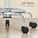 image 7 of HOMCOM PU Leather Rolling Stool, Height Adjustable Salon Chair, Black Black | Black