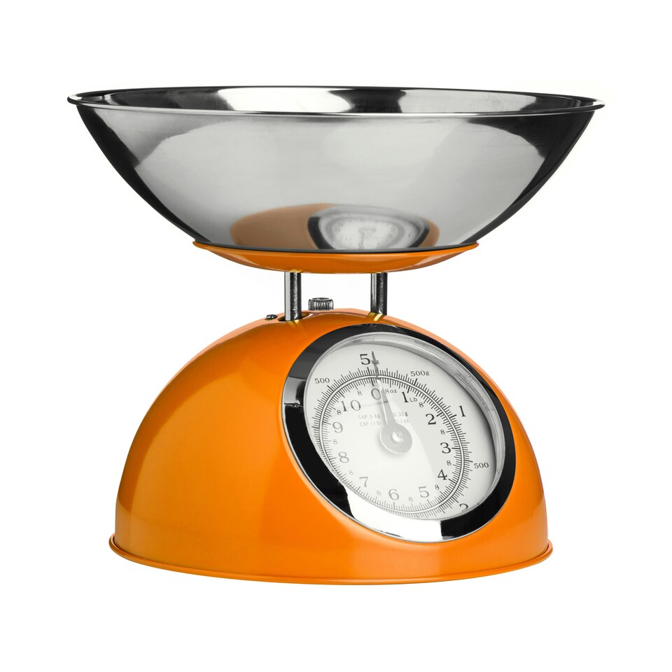 image 1 of Interiors By Premier Retro 5Kg Orange Kitchen Scale, Premium Constructed Kitchen Scale, Iron Steel Constructed Baking Scale