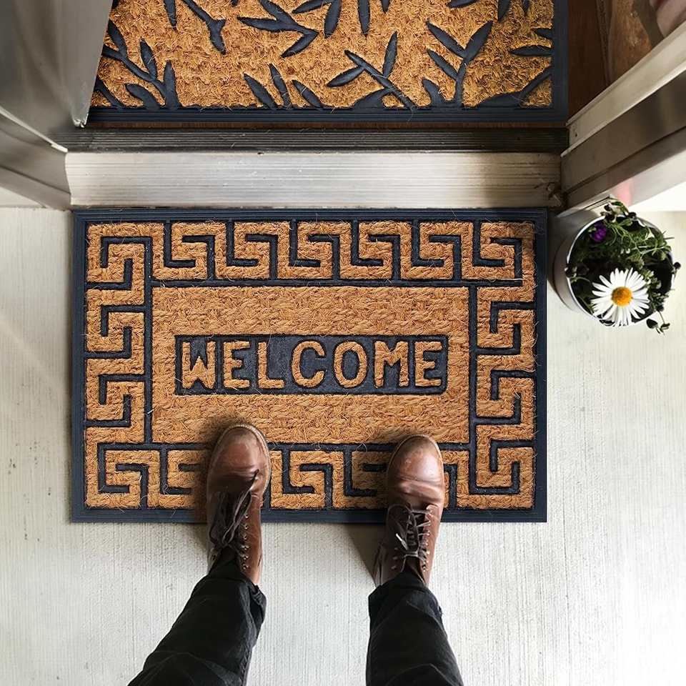 image 1 of Home Entryway Heavy Duty Non Slip Door Mat Panama Home Welcome Coir