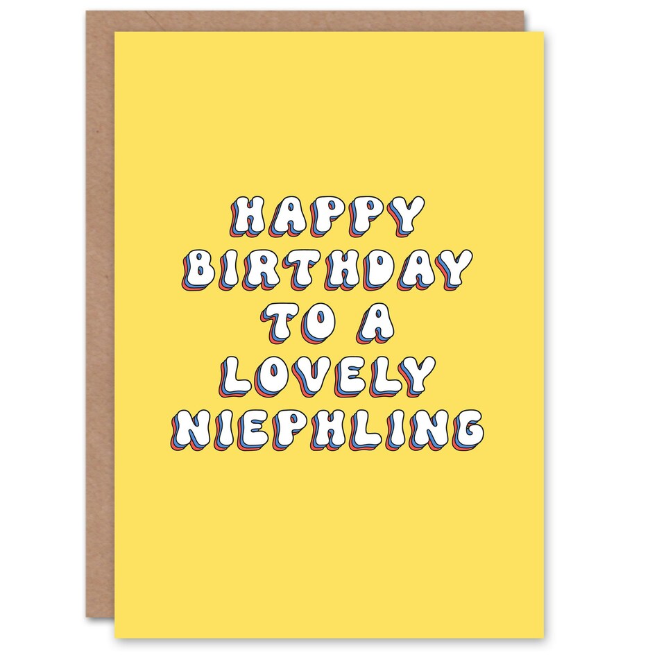 image 1 of Lovely Niephling Bright Fun Hippie Letters Birthday Card