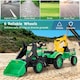 image 3 of COSTWAY Kids Ride On Excavator Pedal car Bulldozer Green