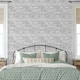 image 2 of Windsor Brick Wallpaper - White/Silver - 32.8ft x 20.5in White
