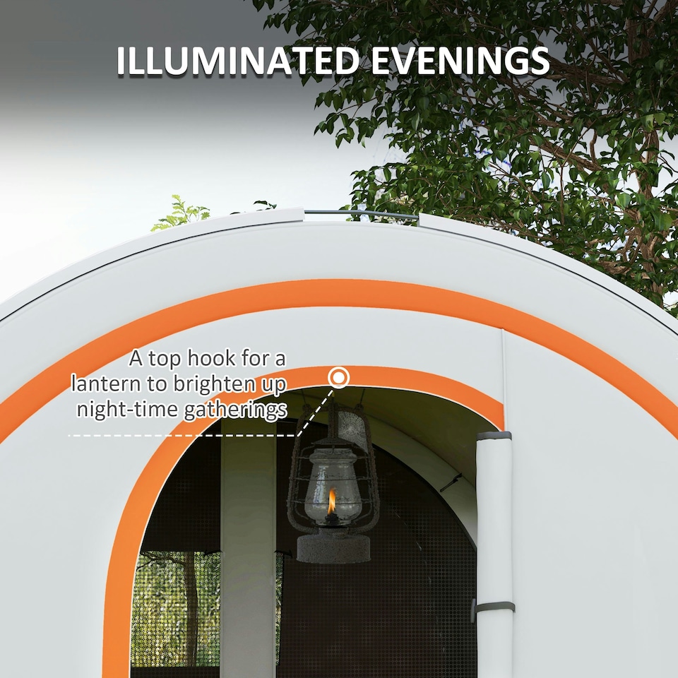 image 1 of Outsunny Camping Tent, 3000mm Waterproof Family Tent for 5-6 Man, Orange