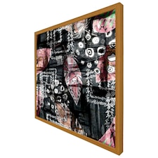 Boho pattern with feathers (Picture Frame) Brown | Oak | XS