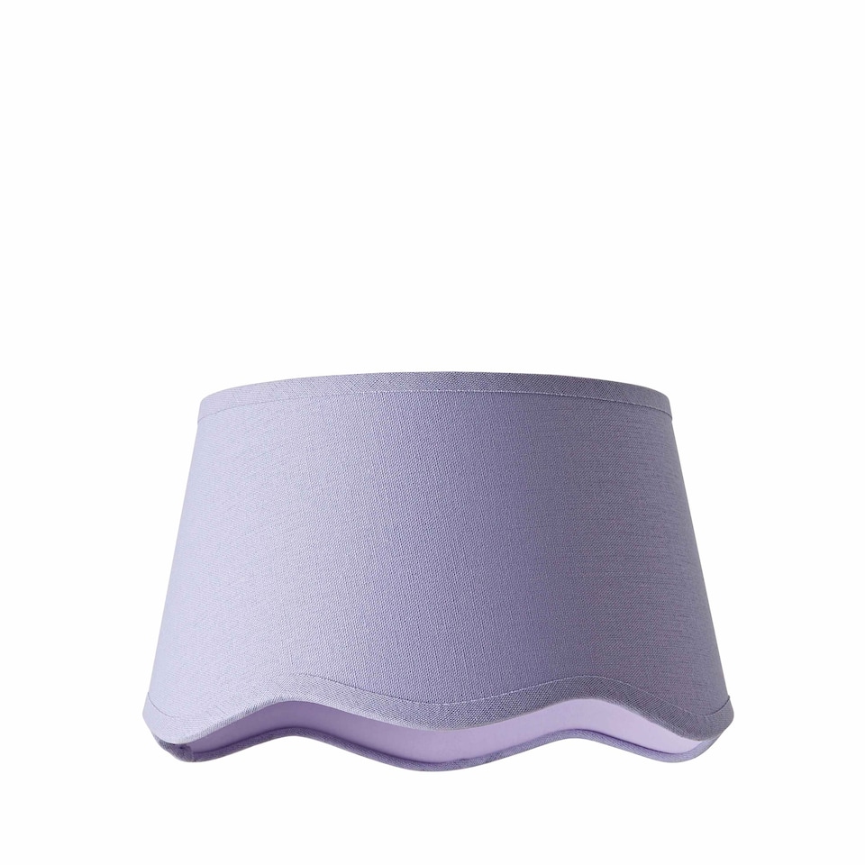 image 1 of ValueLights Mabel Small Lilac Scallop Edge Linen Shade