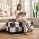image 2 of HOMCOM 114 x 47 x 47cm Velvet Storage Ottoman, Button-tufted Footstool Box Grey
