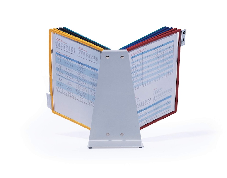 image 1 of Durable VARIO TABLE 10 Display Panel Desk Stand | 10 Panels | A4 Colour Coded