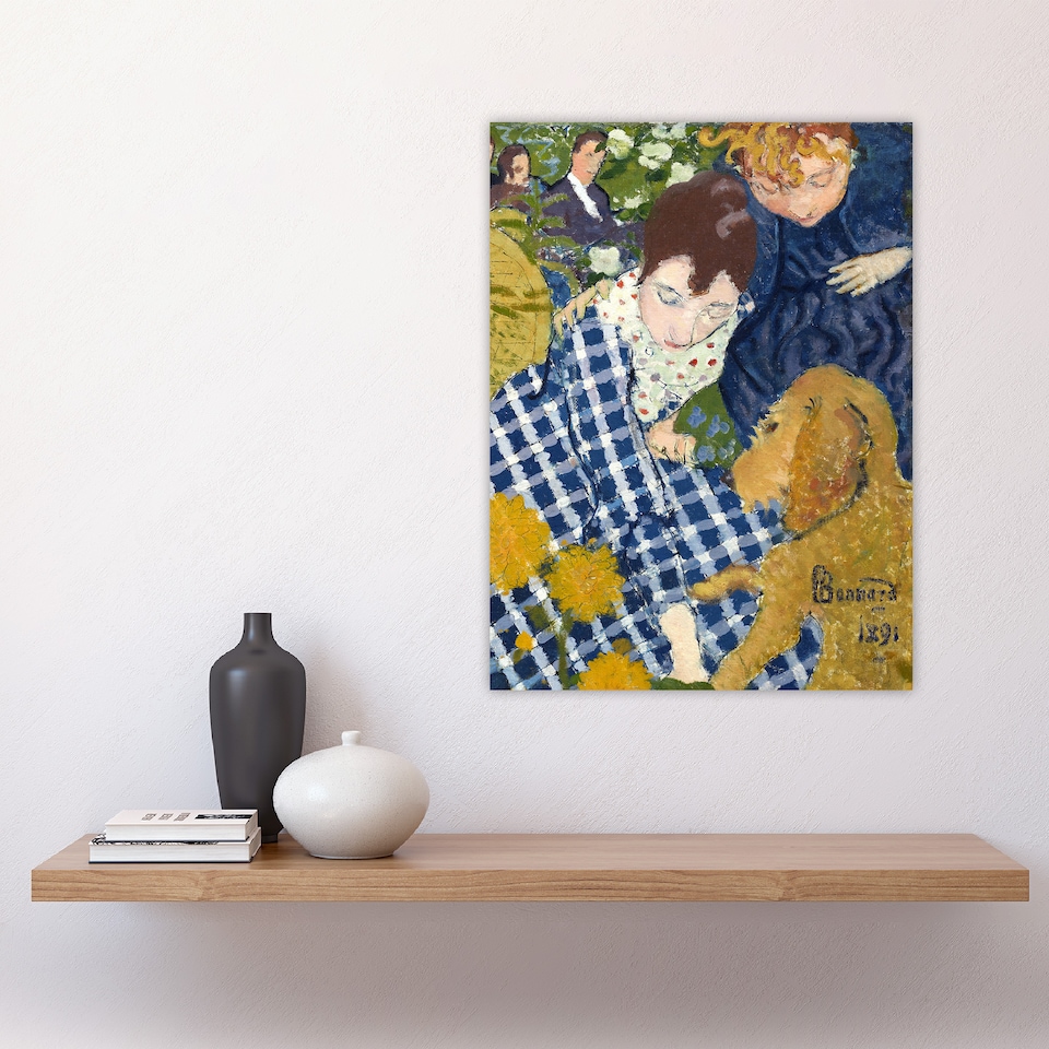 image 1 of Women with Dog Art Nouveau Painting Bonnard Huge Wall Art Print 18X24 In
