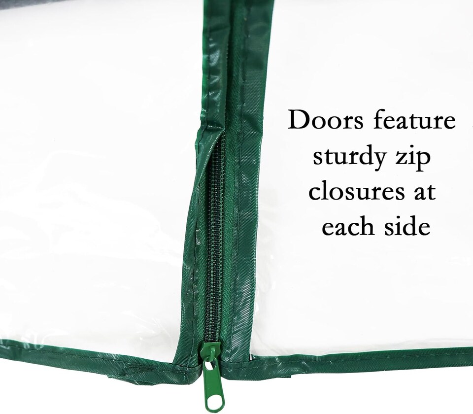 image 1 of Large Tunnel Greenhouse Growhouse Plant Garden Metal Frame Zipper Door PVC Cover