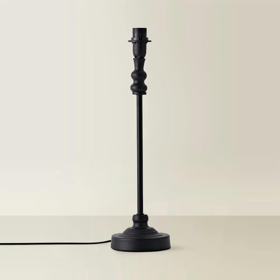 image 1 of ValueLights Maggie Black Metal Candlestick Slim Table Lamp Base