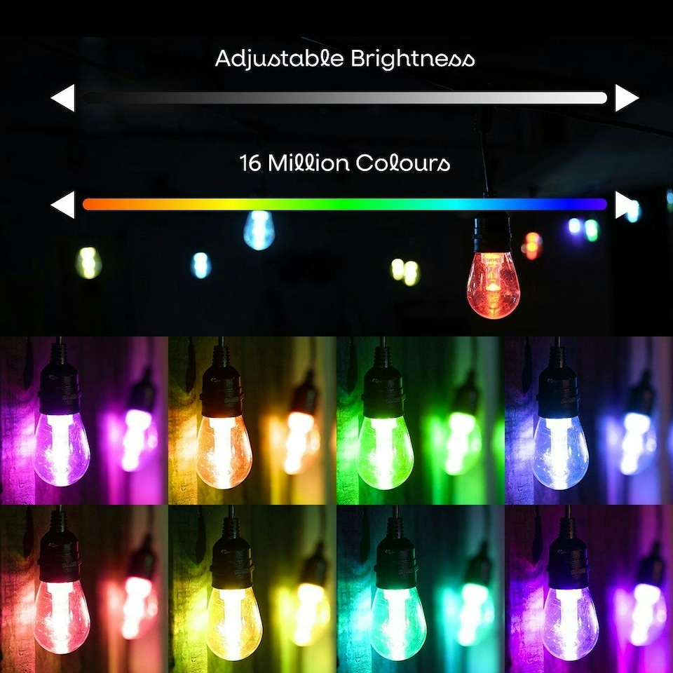 image 1 of ValueLights SMART 15 Connectable RGBIC Festoon Lights