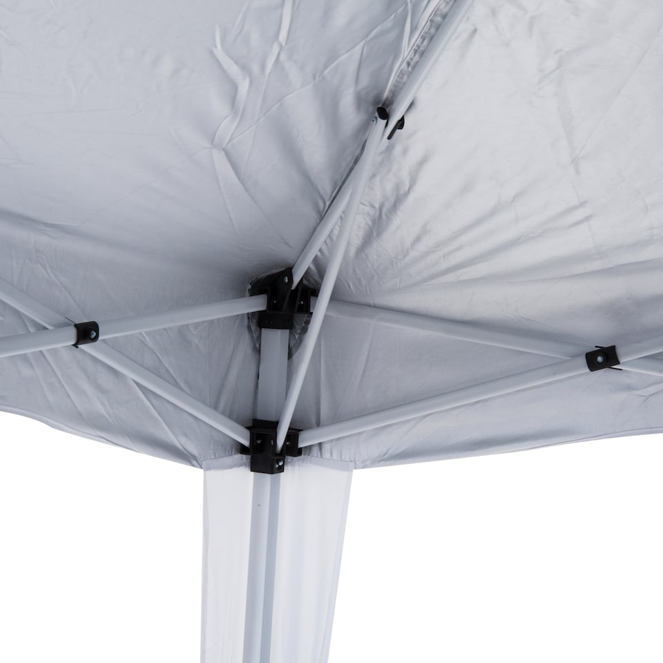 image 1 of Outsunny 3 M x 3 M Base 2.5 M x 2.5 M Top Pop Up Gazebo, 2 Person Setup Instant with Carry Bag, Height Adjustable Slant Leg Party Tent Instant Event Shelter for Garden, Patio | White