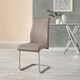 image 3 of Furniturebox 2x Lorenzo Cappuccino Beige Faux Leather Chrome Dining Chairs
